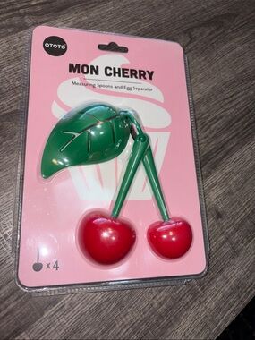 🌻5 for $30🌻 OTOTO Mon Cherry Measuring Spoons Red & Green Cherry Set